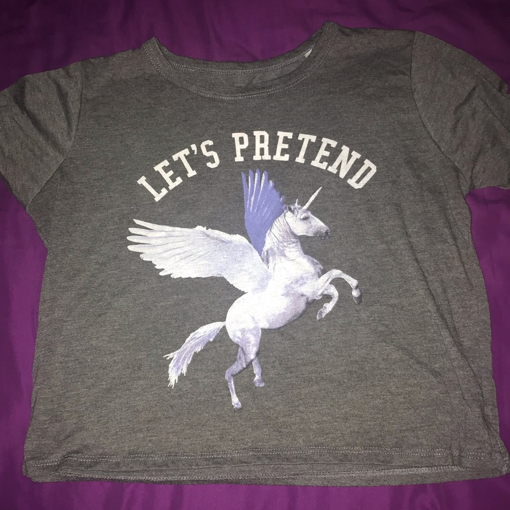 ‘Let’s Pretend’ Girls Unicorn Crop Top